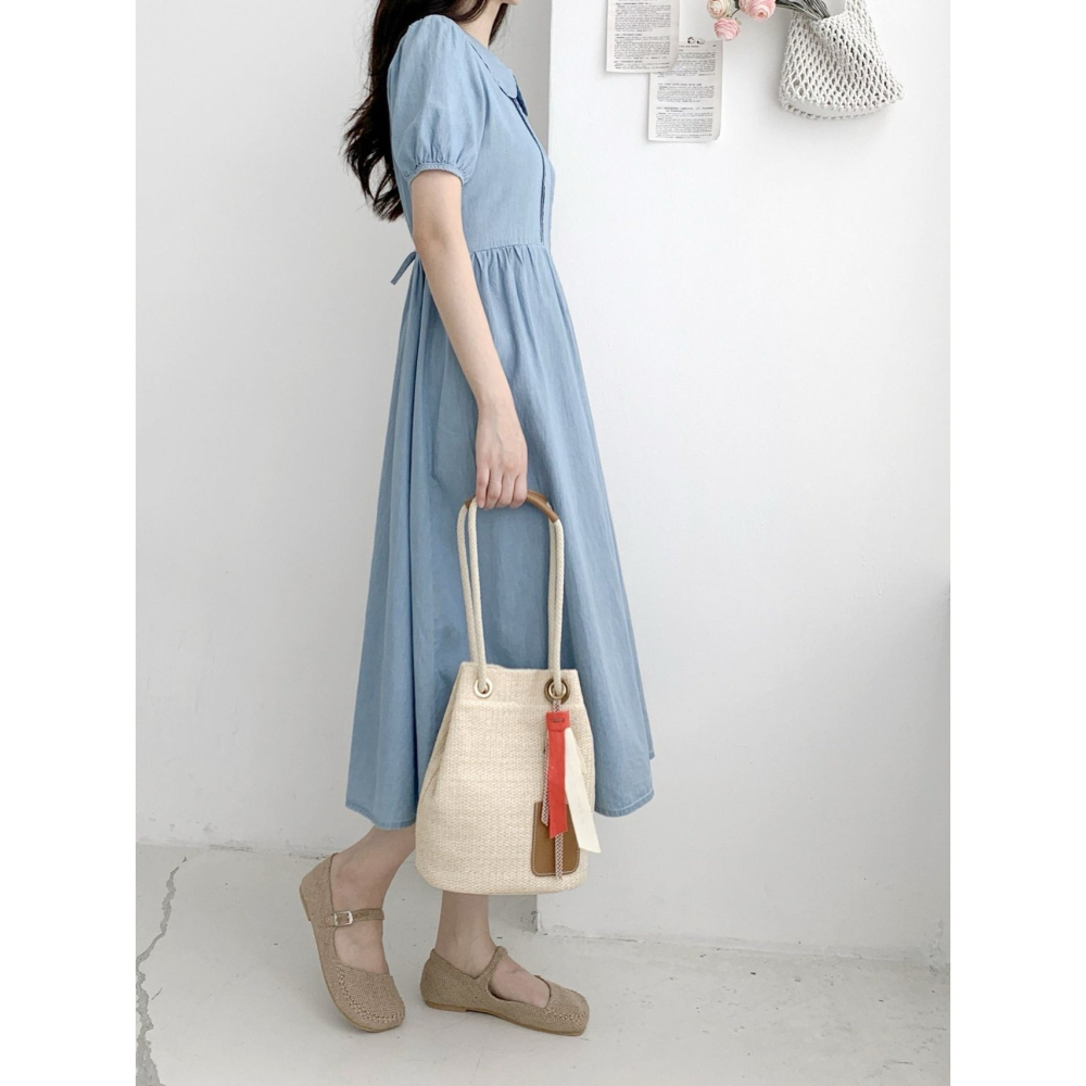 VENUSY｜正韓🇰🇷 - 韓國女裝｜皮革口袋藤編包 肩背側背兩用-細節圖4