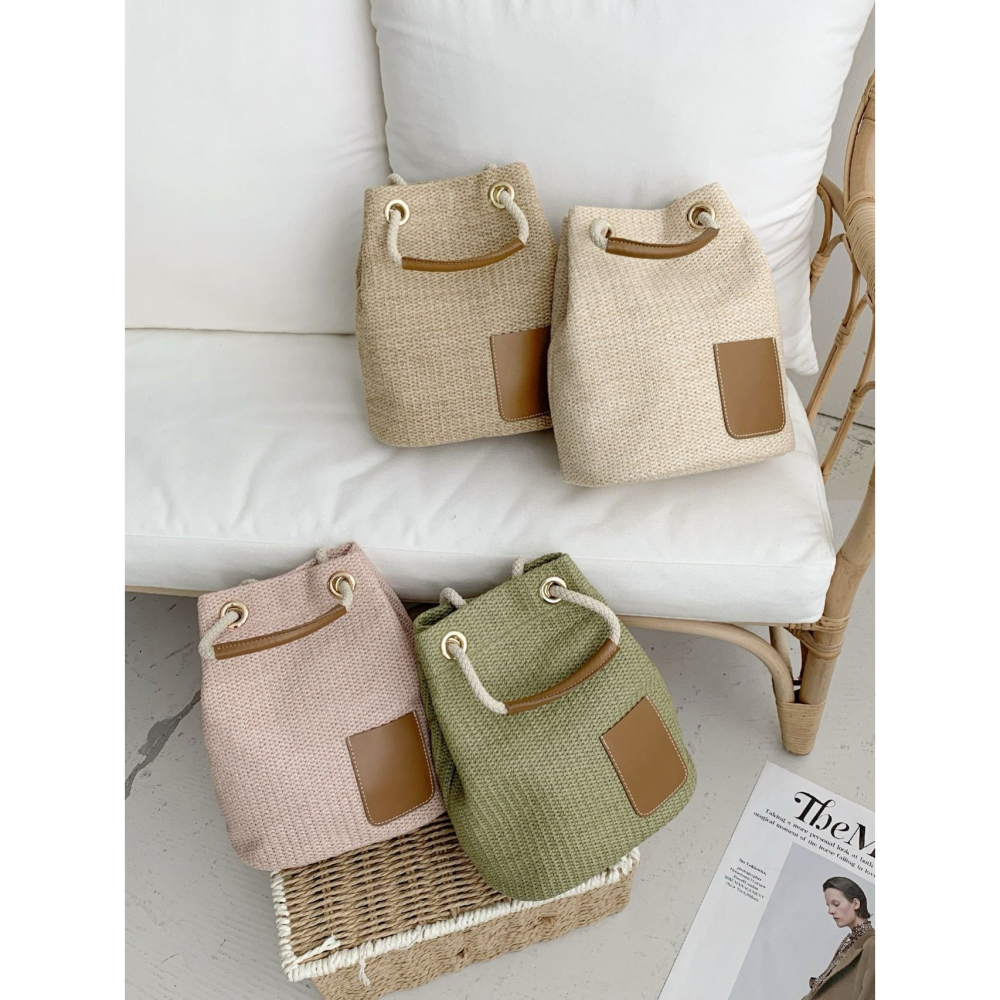 VENUSY｜正韓🇰🇷 - 韓國女裝｜皮革口袋藤編包 肩背側背兩用-細節圖7