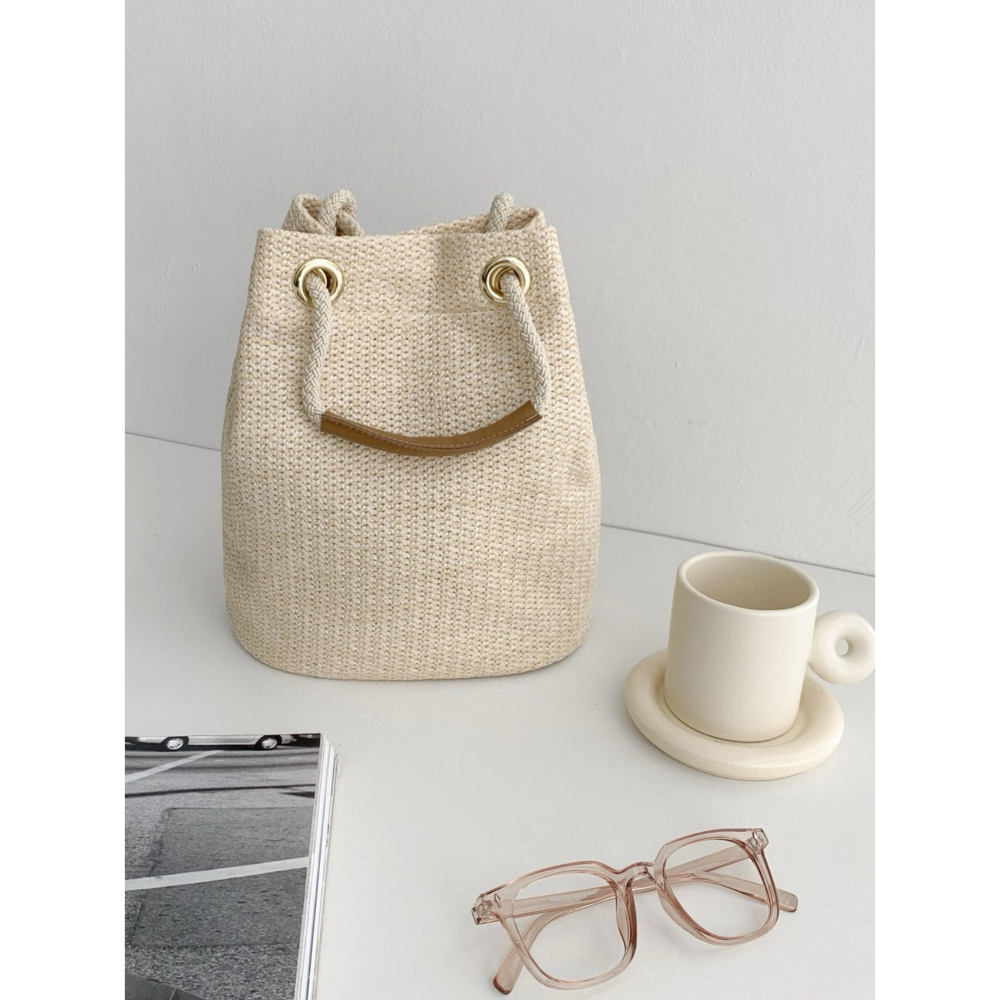 VENUSY｜正韓🇰🇷 - 韓國女裝｜皮革口袋藤編包 肩背側背兩用-細節圖8