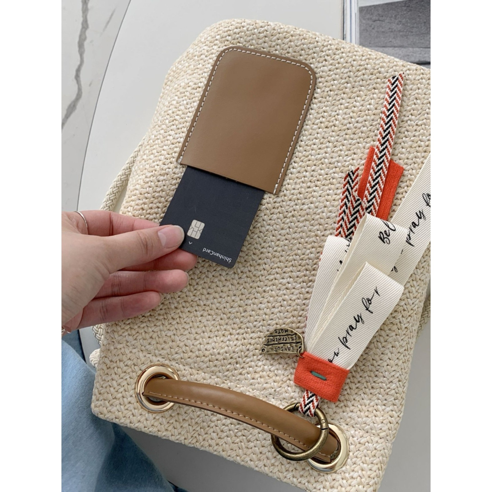 VENUSY｜正韓🇰🇷 - 韓國女裝｜皮革口袋藤編包 肩背側背兩用-細節圖11