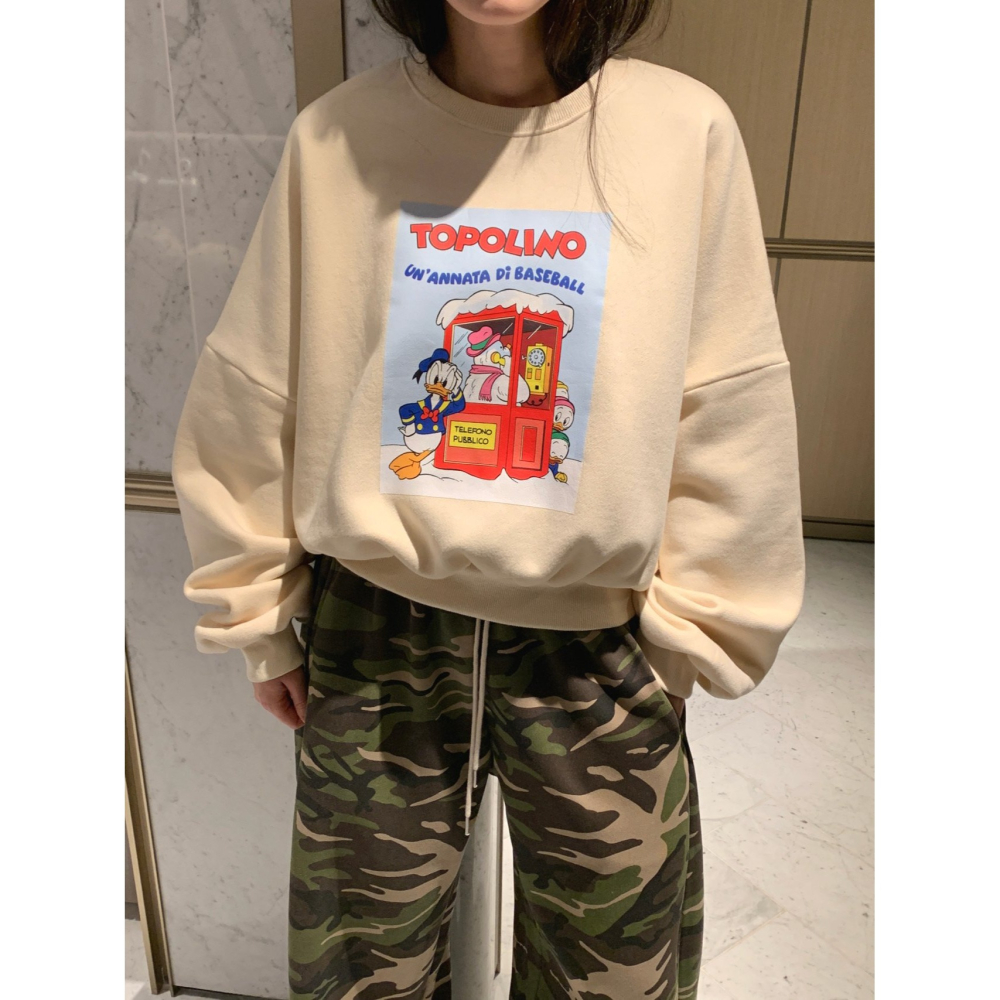 VENUSY｜正韓🇰🇷 - 正版Disney☻ formal ♡ 韓國熱門設計師｜迪士尼唐老鴨刷毛T恤 韓國T恤-細節圖3