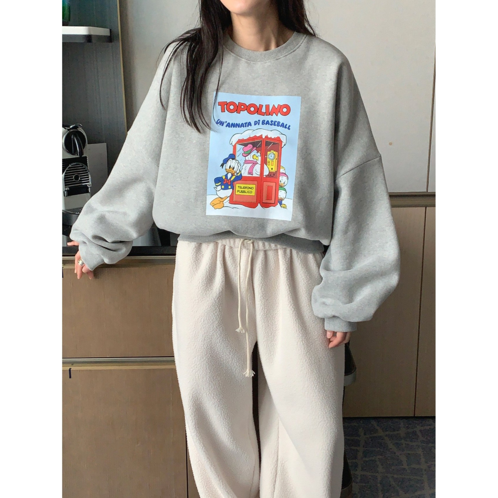 VENUSY｜正韓🇰🇷 - 正版Disney☻ formal ♡ 韓國熱門設計師｜迪士尼唐老鴨刷毛T恤 韓國T恤-細節圖7