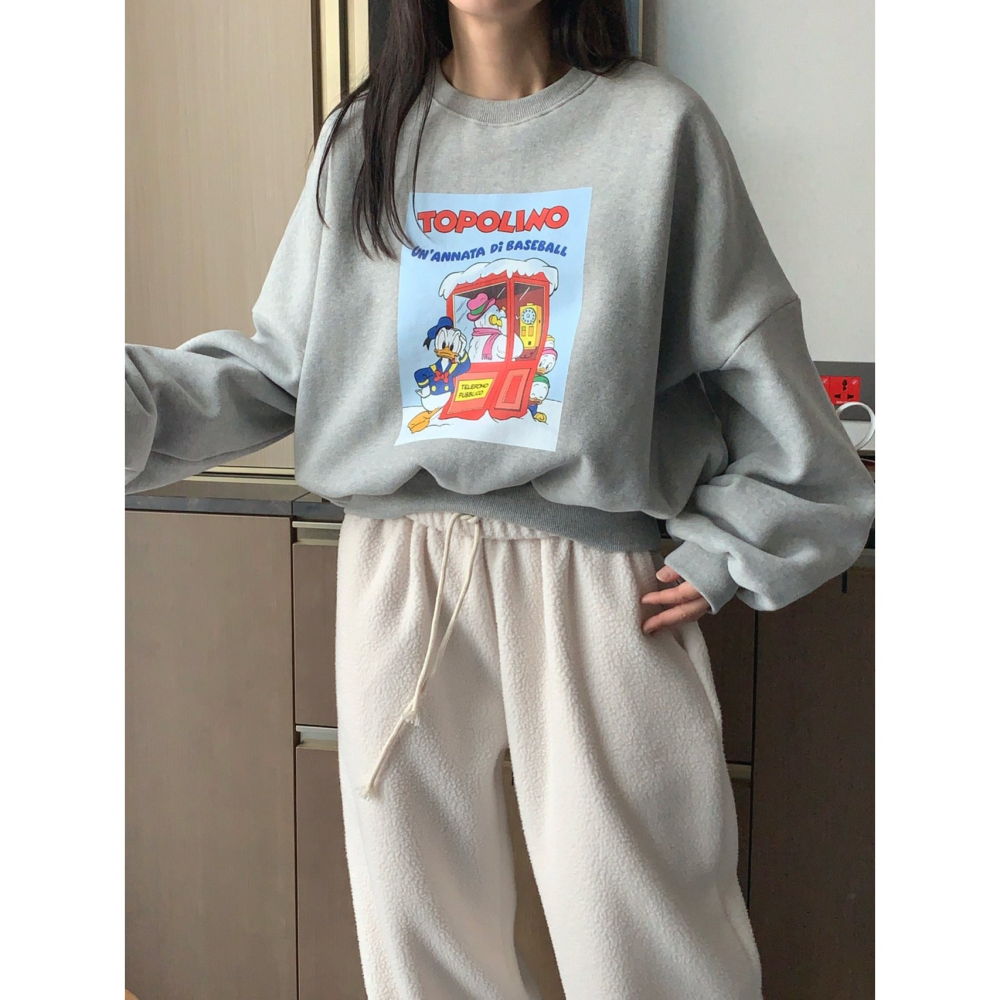 VENUSY｜正韓🇰🇷 - 正版Disney☻ formal ♡ 韓國熱門設計師｜迪士尼唐老鴨刷毛T恤 韓國T恤-細節圖8