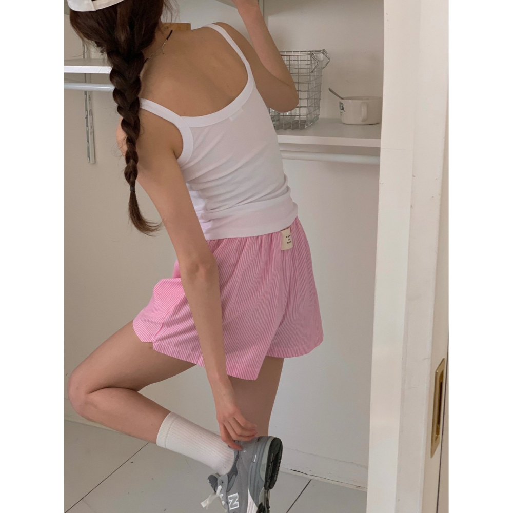 [現貨+預購] VENUSY｜正韓🇰🇷 - 韓國女裝｜彈力羅紋寬肩帶背心-細節圖4