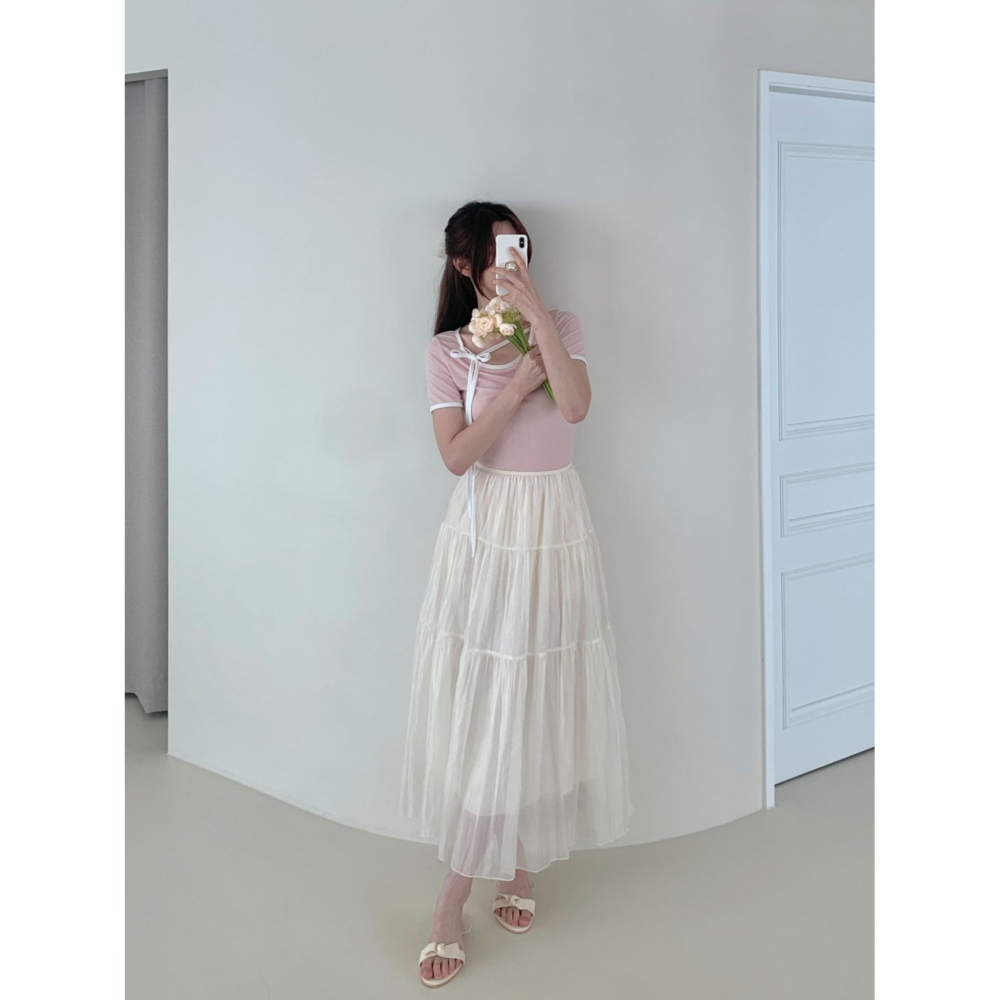 VENUSY｜正韓🇰🇷 - 韓國女裝｜芭蕾舞分層長裙-細節圖3