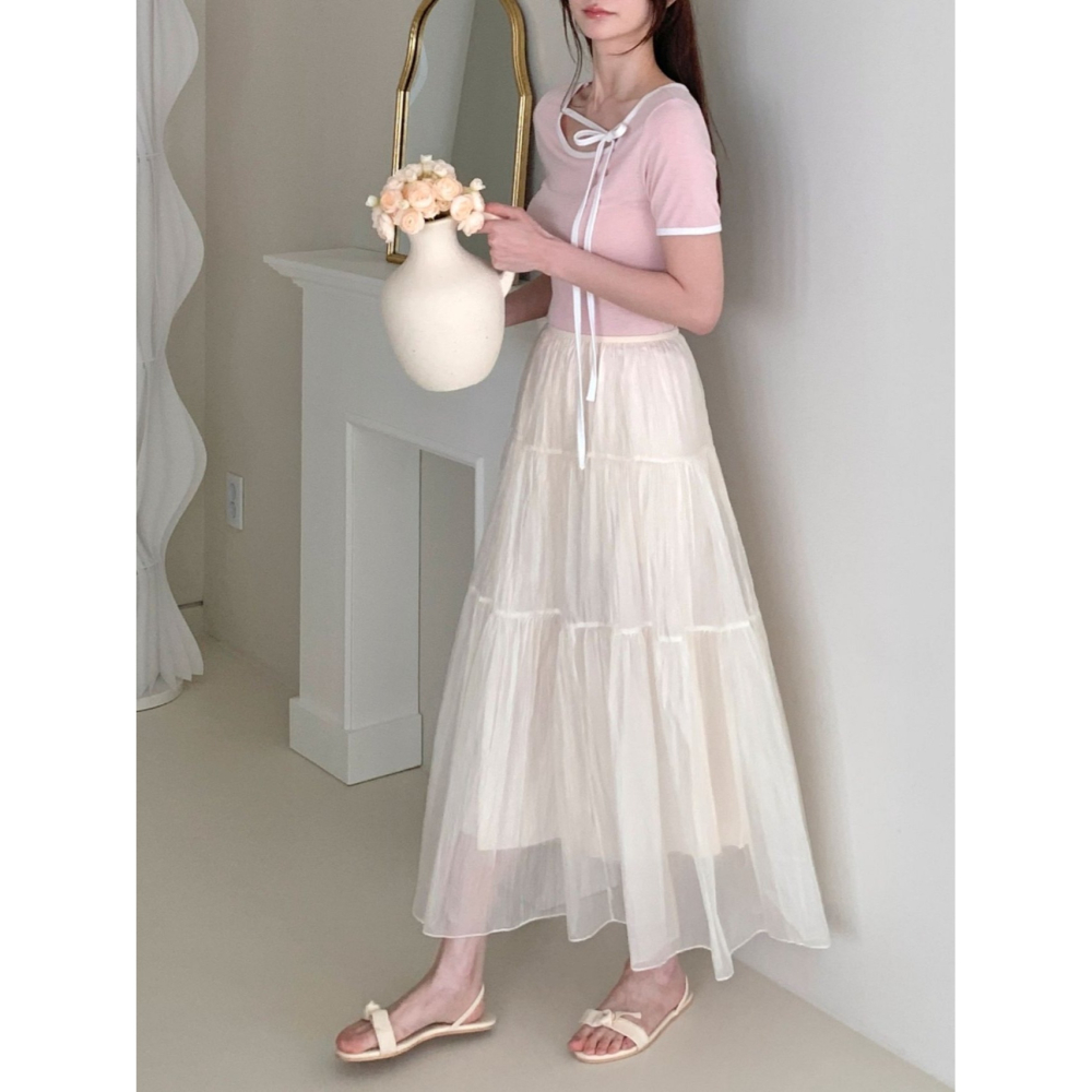 VENUSY｜正韓🇰🇷 - 韓國女裝｜芭蕾舞分層長裙-細節圖10