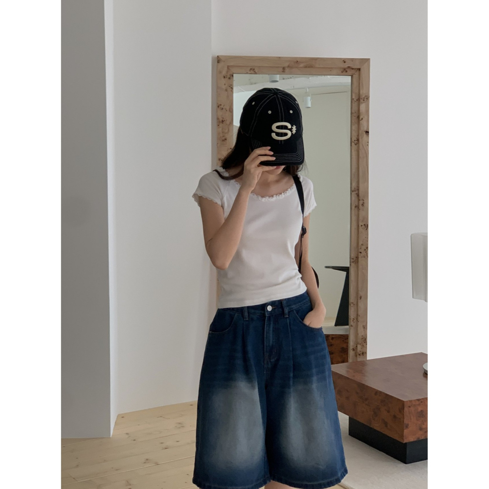 VENUSY｜正韓🇰🇷 - 韓國女裝｜蕾絲船領修身T恤 韓國T恤-細節圖4