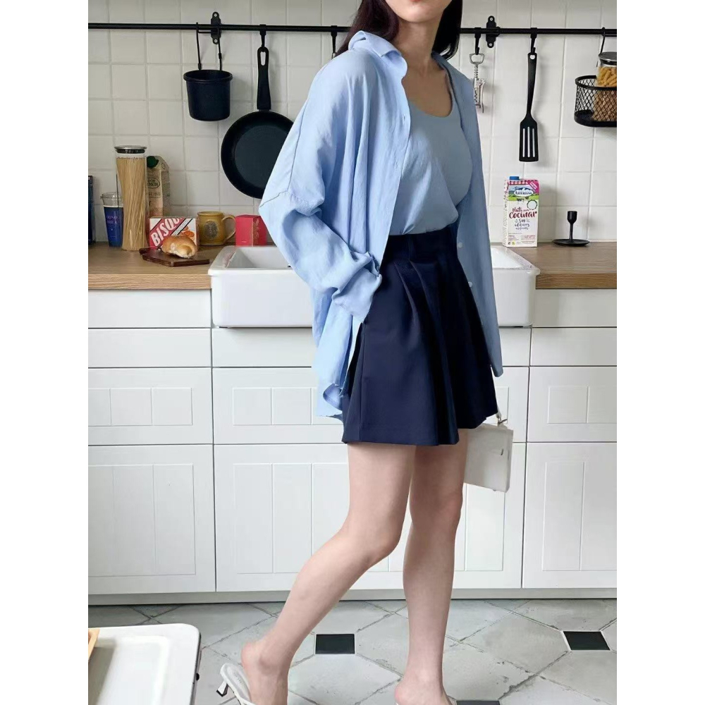 VENUSY｜正韓🇰🇷 - 韓國女裝｜基本款背心寬鬆襯衫 韓國襯衫套裝-細節圖2