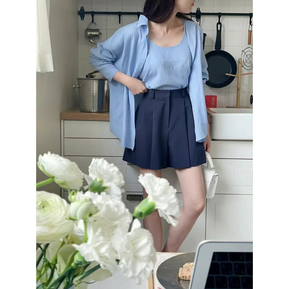 VENUSY｜正韓🇰🇷 - 韓國女裝｜基本款背心寬鬆襯衫 韓國襯衫套裝-細節圖5