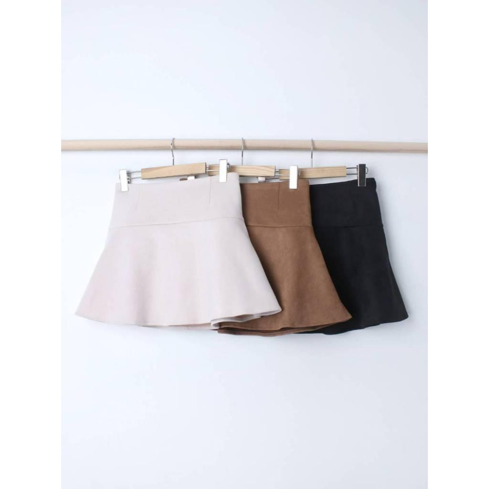 VENUSY｜正韓🇰🇷 - 韓國東大門空運直送台灣｜麂皮喇叭裙 短裙 褲裙-細節圖7