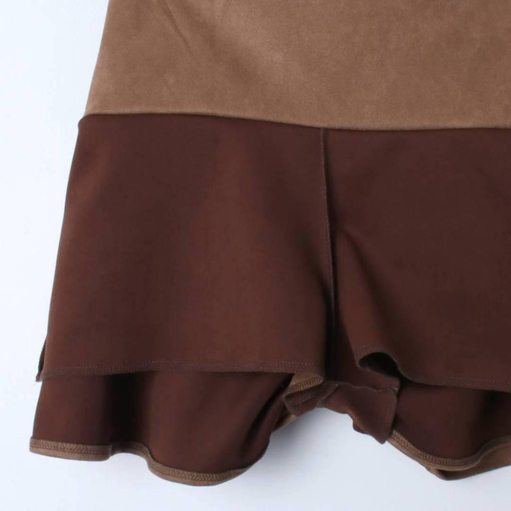 VENUSY｜正韓🇰🇷 - 韓國東大門空運直送台灣｜麂皮喇叭裙 短裙 褲裙-細節圖9