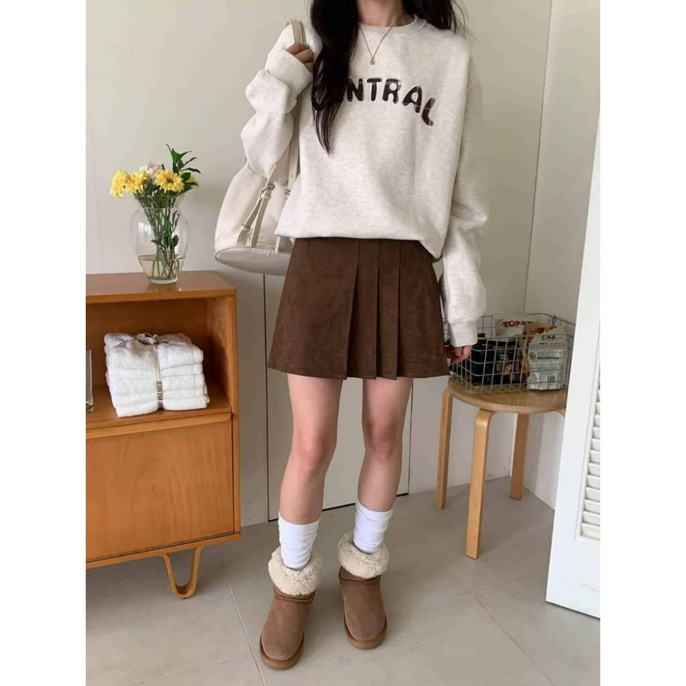 VENUSY｜正韓🇰🇷 - 韓國東大門空運直送台灣｜麓皮H型百褶裙 短裙-細節圖4