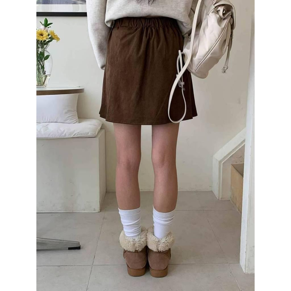 VENUSY｜正韓🇰🇷 - 韓國東大門空運直送台灣｜麓皮H型百褶裙 短裙-細節圖6