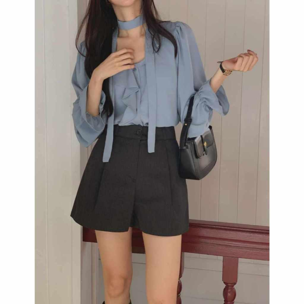 【高腰顯瘦】VENUSY｜正韓🇰🇷 - 韓國東大門空運直送台灣｜燈芯絨高腰A字短褲-細節圖3