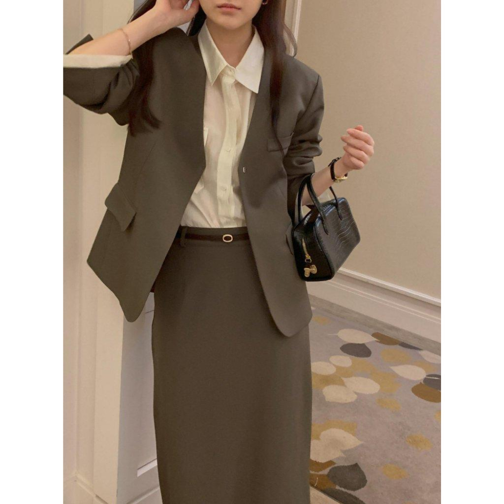 【優雅俐落】VENUSY｜正韓🇰🇷 - 韓國東大門空運直送台灣｜格倫長版西裝外套-細節圖3