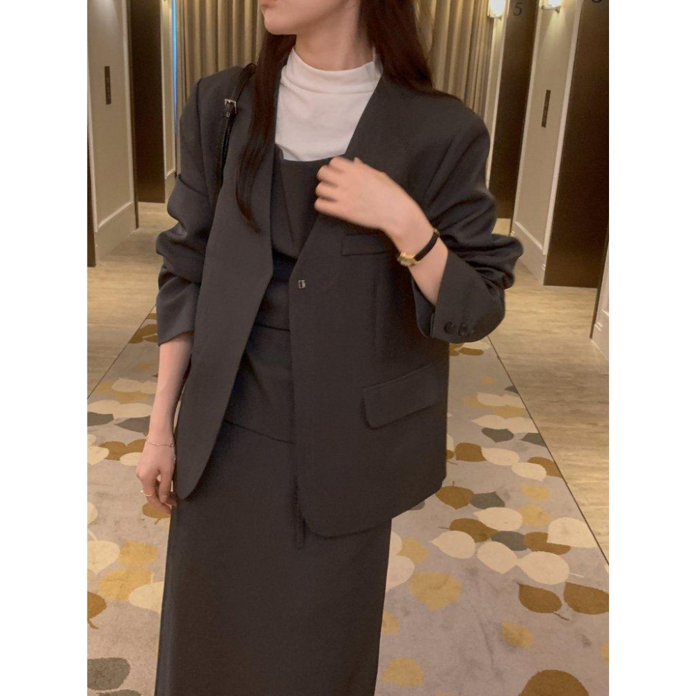 【優雅俐落】VENUSY｜正韓🇰🇷 - 韓國東大門空運直送台灣｜格倫長版西裝外套-細節圖8