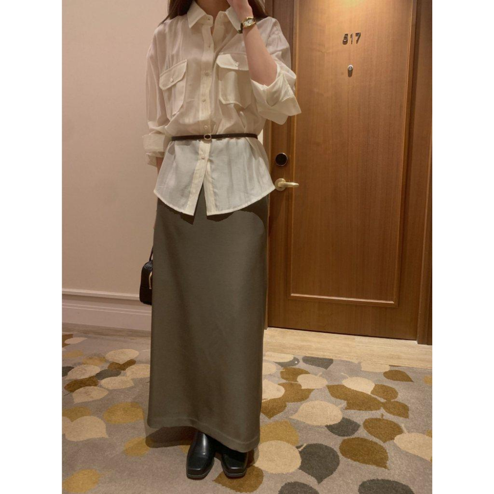 【韓國高質感】VENUSY｜正韓🇰🇷 - 韓國東大門空運直送台灣｜高腰直筒格倫長裙-細節圖5