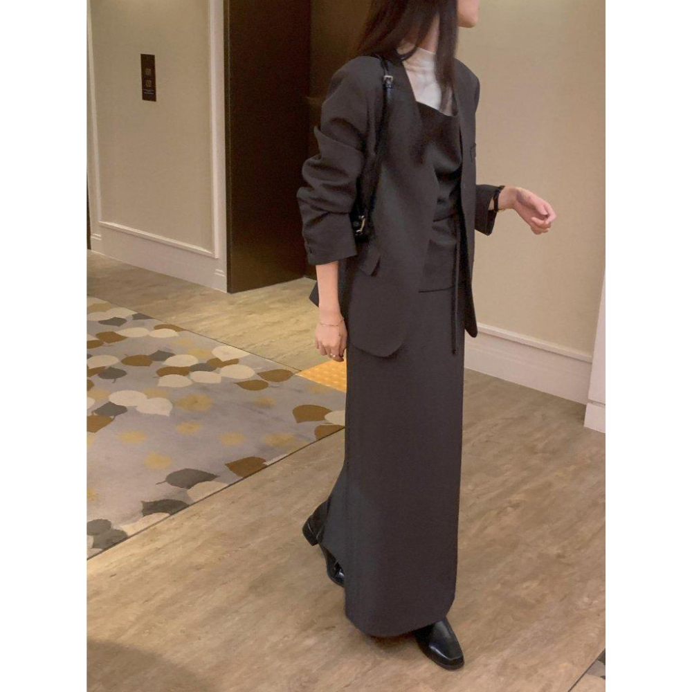 【韓國高質感】VENUSY｜正韓🇰🇷 - 韓國東大門空運直送台灣｜高腰直筒格倫長裙-細節圖9