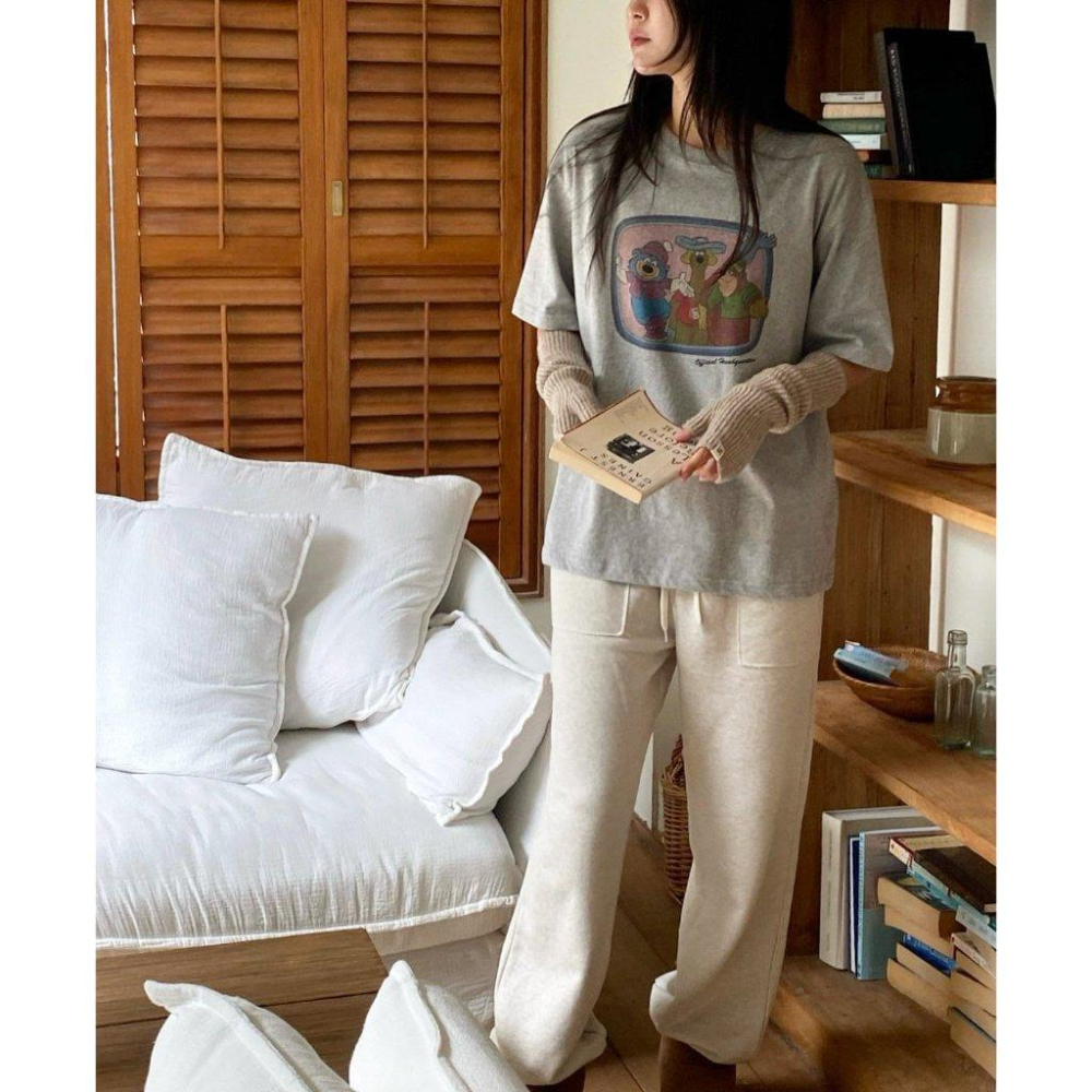 【純棉柔軟】VENUSY｜正韓🇰🇷 - 韓國東大門空運直送台灣｜桃子熊蜜桃絨短袖T恤-細節圖6