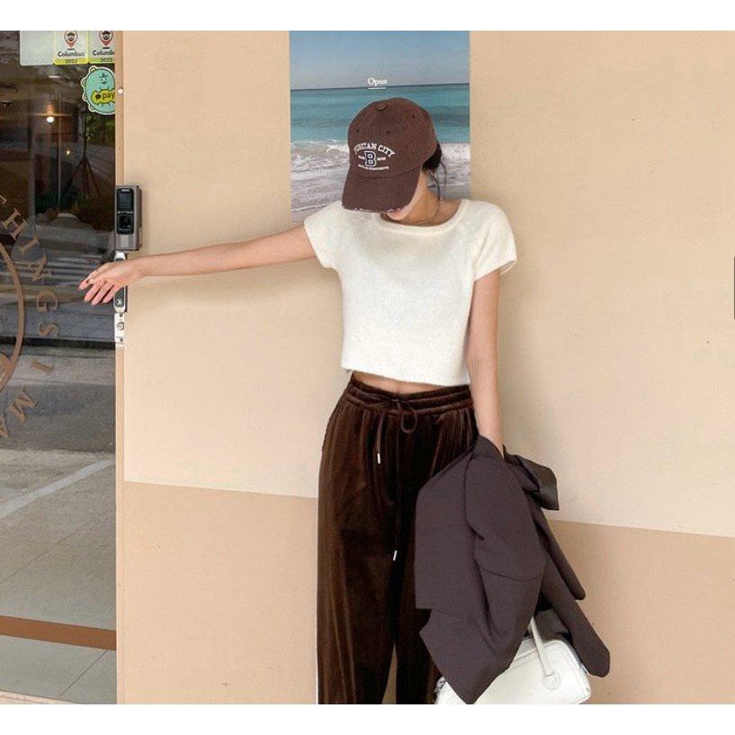 【羊毛絨親膚】VENUSY｜正韓🇰🇷 - 韓國東大門空運直送台灣｜柔軟短袖羊毛針織衫-細節圖4