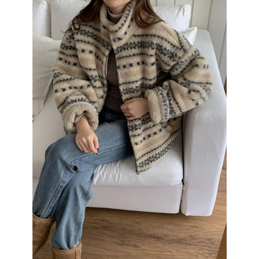 【北歐風保暖】VENUSY｜正韓🇰🇷 - 韓國東大門空運直送台灣｜雪花絨毛外套-細節圖3