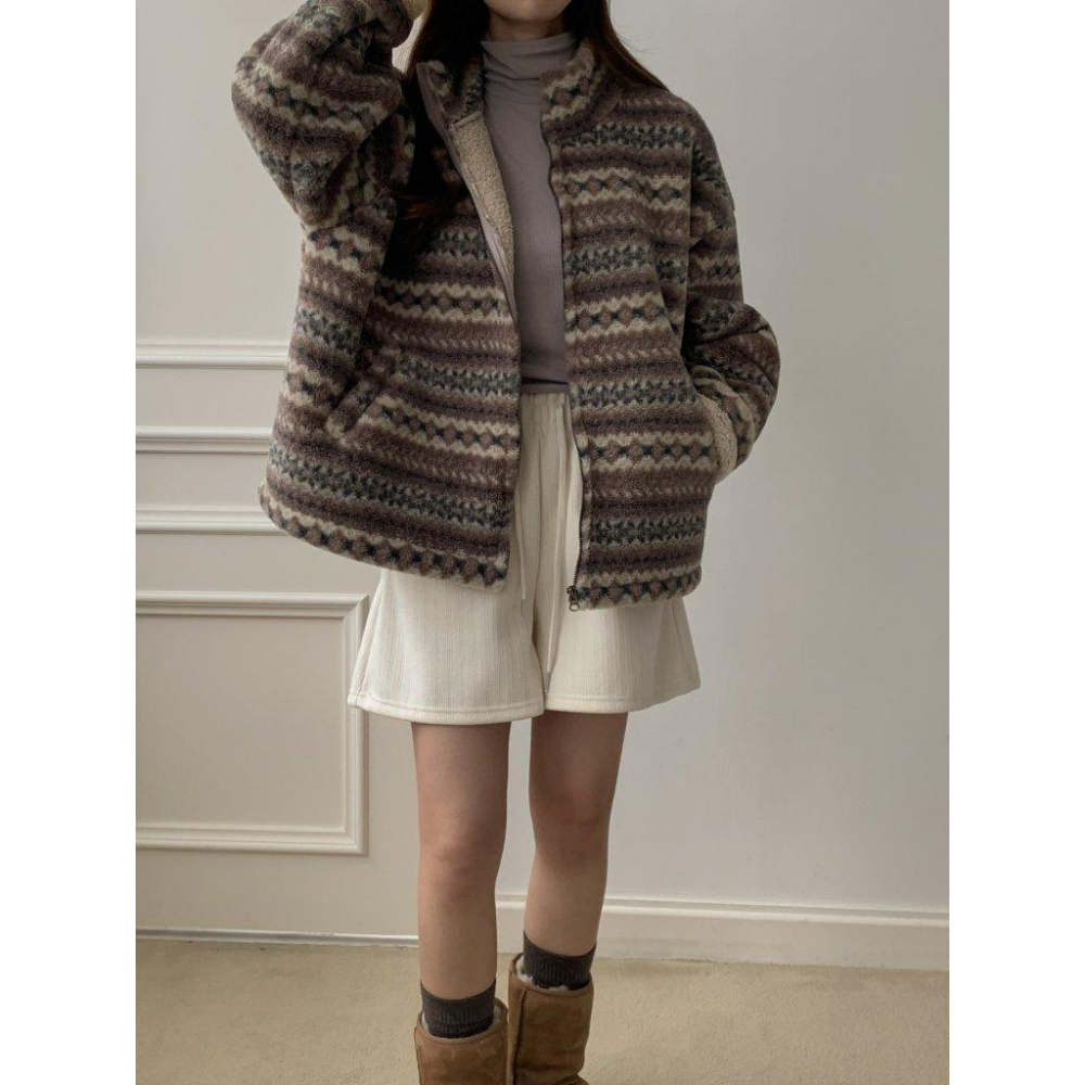 【北歐風保暖】VENUSY｜正韓🇰🇷 - 韓國東大門空運直送台灣｜雪花絨毛外套-細節圖6