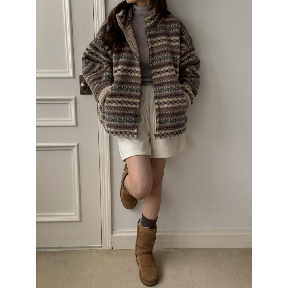 【北歐風保暖】VENUSY｜正韓🇰🇷 - 韓國東大門空運直送台灣｜雪花絨毛外套-細節圖7