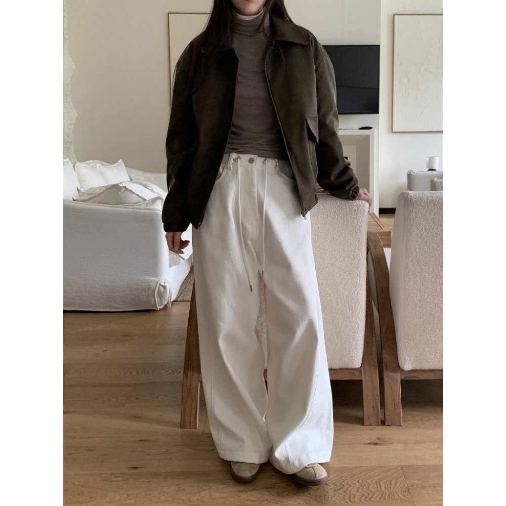 【柔軟保暖】VENUSY｜正韓🇰🇷 - 韓國東大門空運直送台灣｜翻領羊羔絨飛行夾克-細節圖6