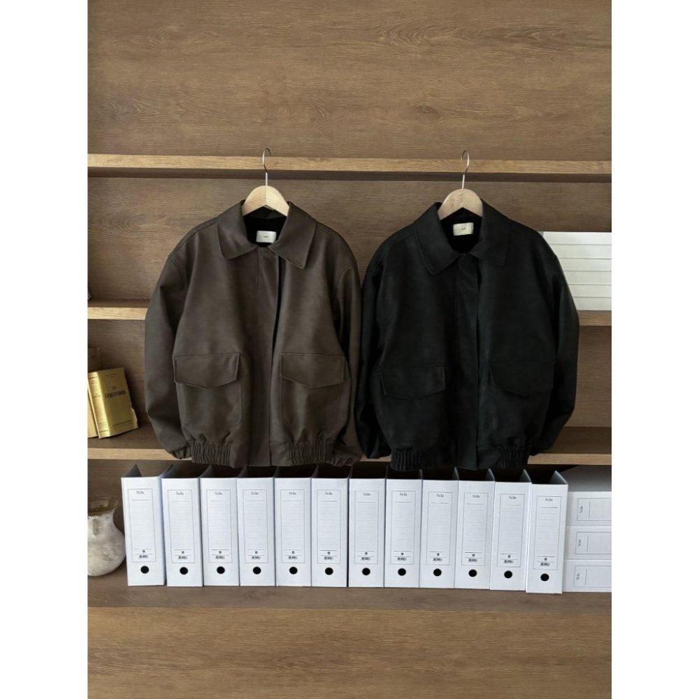 【柔軟保暖】VENUSY｜正韓🇰🇷 - 韓國東大門空運直送台灣｜翻領羊羔絨飛行夾克-細節圖9