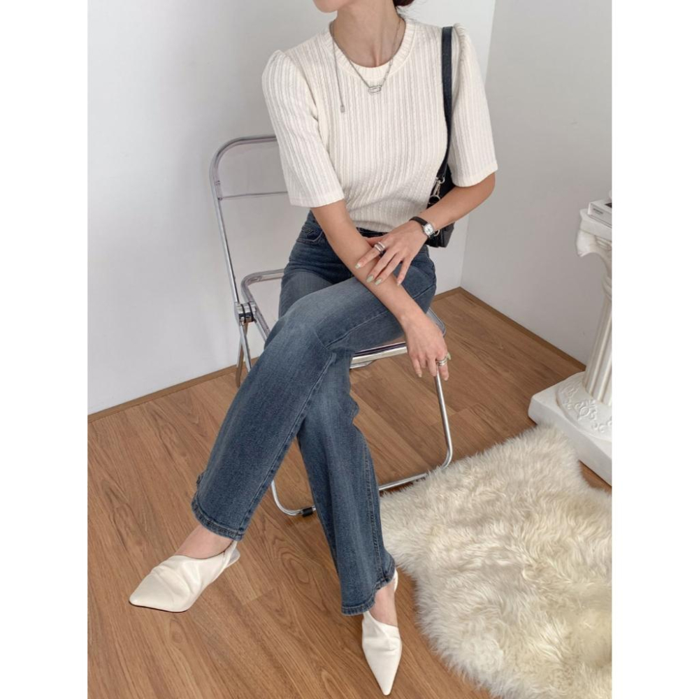 【微喇顯瘦提臀】VENUSY｜正韓🇰🇷 - 韓國東大門空運直送台灣｜貓毛刷彈力喇叭牛仔褲-細節圖7