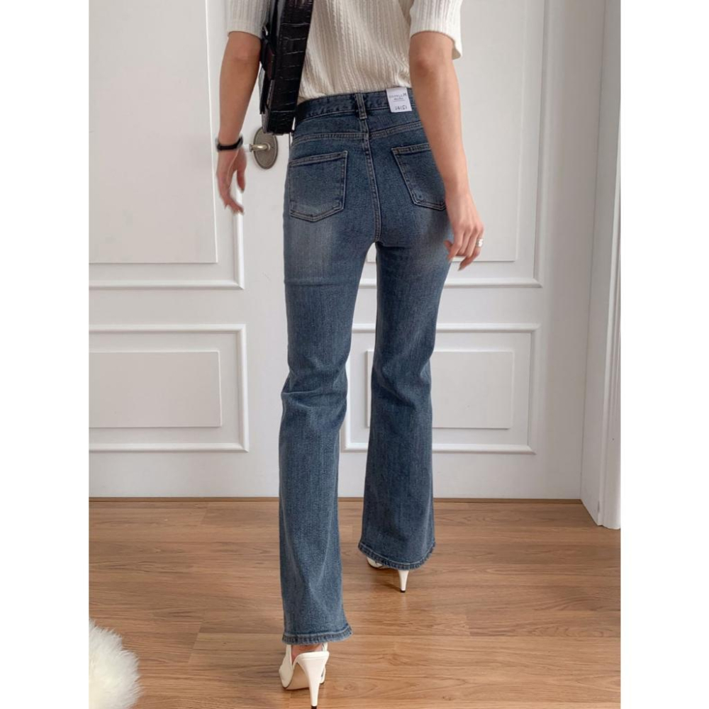 【微喇顯瘦提臀】VENUSY｜正韓🇰🇷 - 韓國東大門空運直送台灣｜貓毛刷彈力喇叭牛仔褲-細節圖8