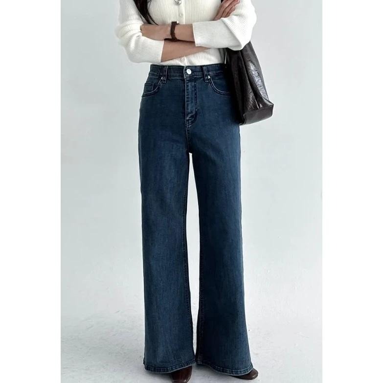 現貨 24H【彈性高級】VENUSY｜正韓🇰🇷 - 韓國東大門空運直送台灣｜深藍高腰牛仔褲-細節圖2