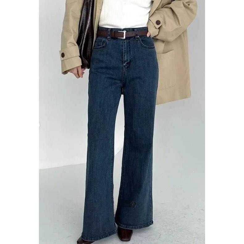 現貨 24H【彈性高級】VENUSY｜正韓🇰🇷 - 韓國東大門空運直送台灣｜深藍高腰牛仔褲-細節圖3