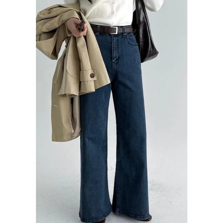 現貨 24H【彈性高級】VENUSY｜正韓🇰🇷 - 韓國東大門空運直送台灣｜深藍高腰牛仔褲-細節圖5