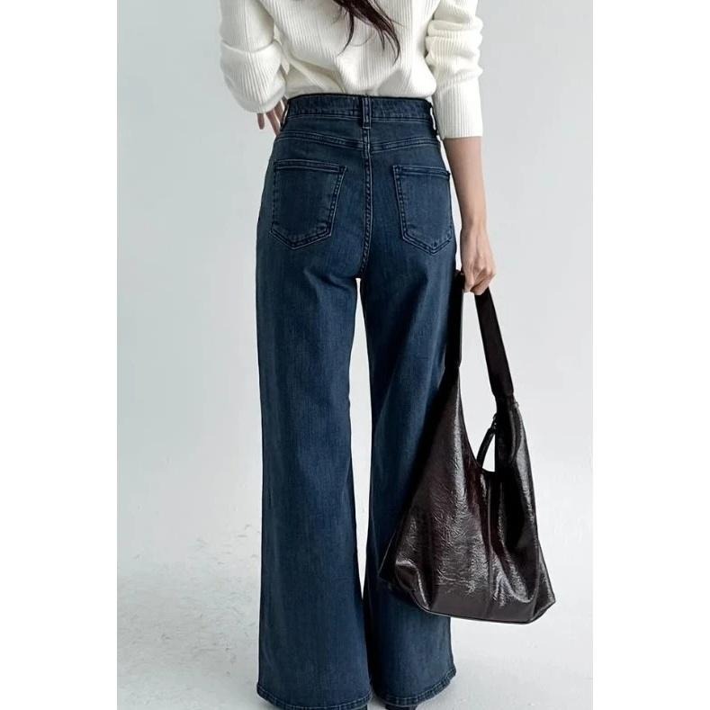 現貨 24H【彈性高級】VENUSY｜正韓🇰🇷 - 韓國東大門空運直送台灣｜深藍高腰牛仔褲-細節圖8