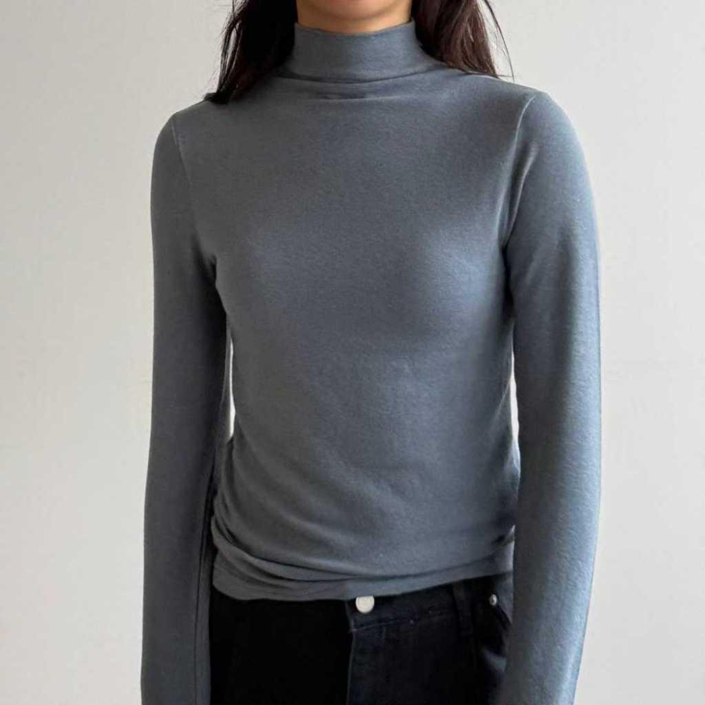 【羊毛柔軟保暖】VENUSY｜正韓🇰🇷 - 韓國東大門空運直送台灣｜安哥拉羊毛中高領上衣 打底 內搭-細節圖2