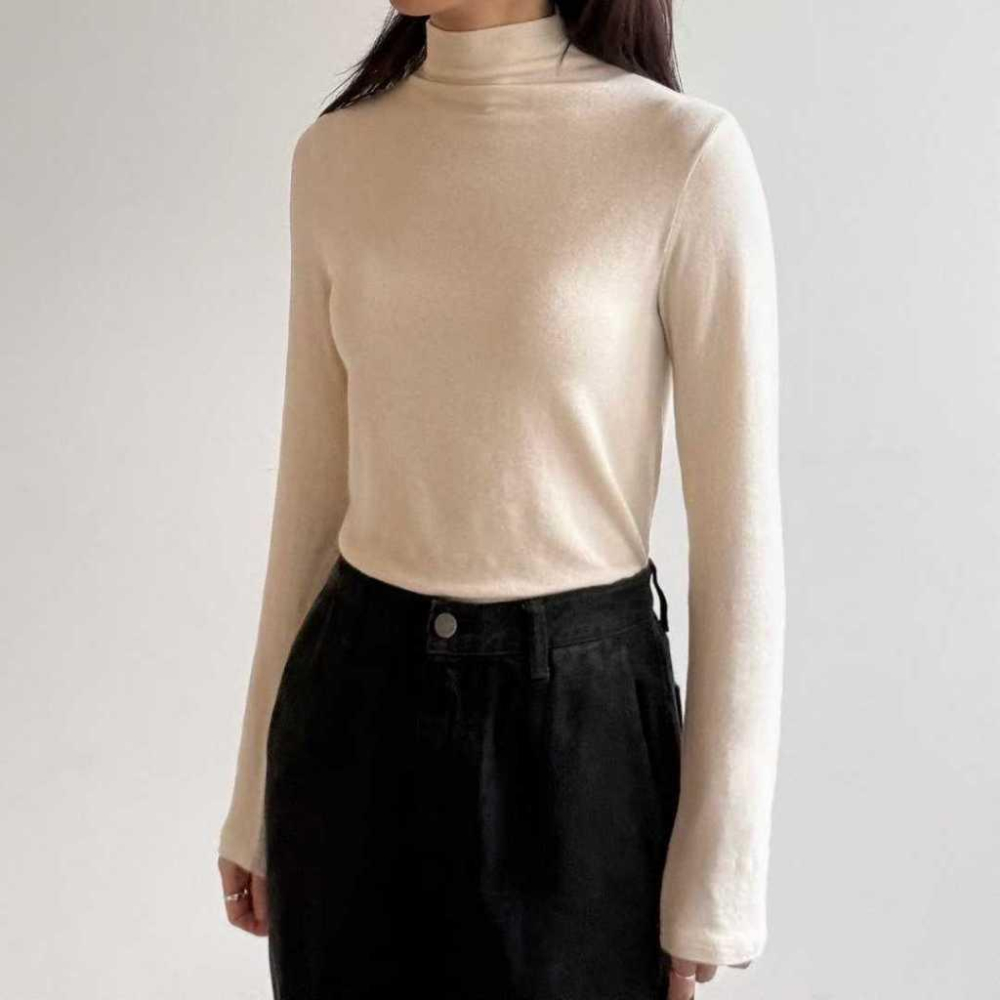 【羊毛柔軟保暖】VENUSY｜正韓🇰🇷 - 韓國東大門空運直送台灣｜安哥拉羊毛中高領上衣 打底 內搭-細節圖4