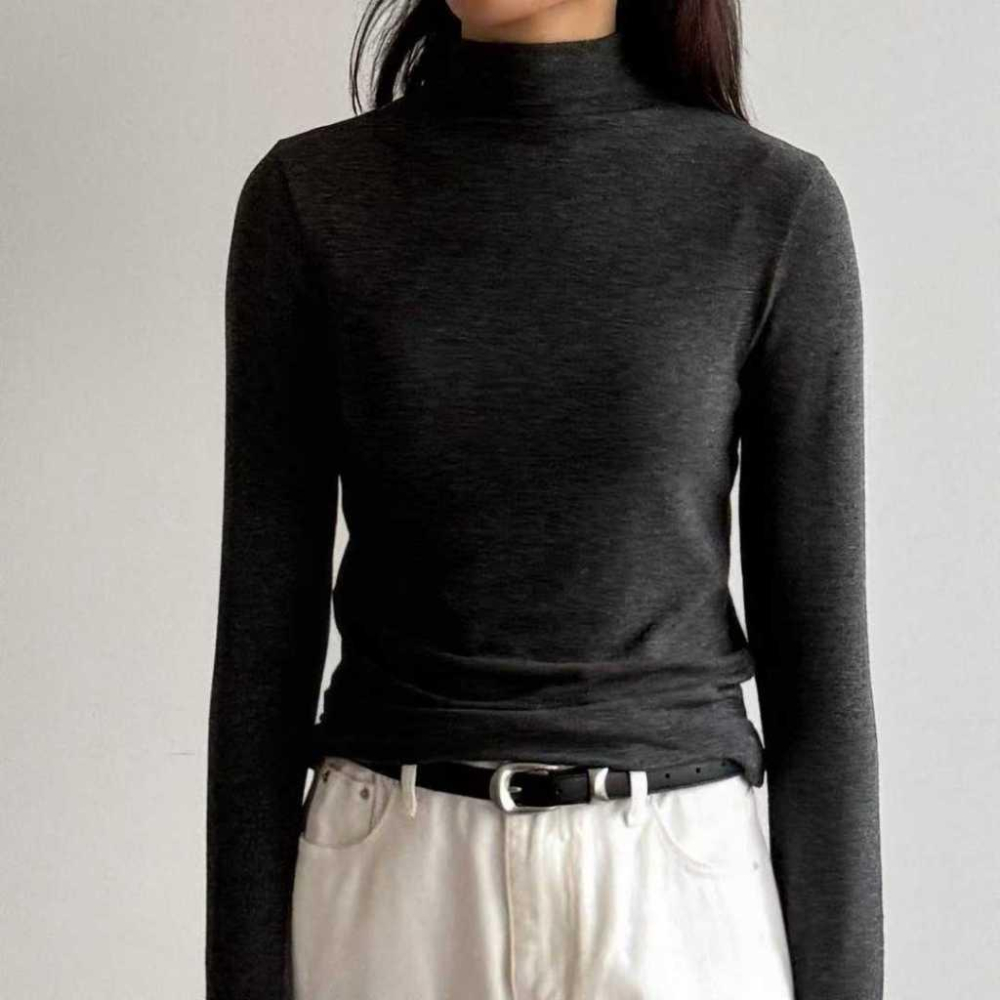 【羊毛柔軟保暖】VENUSY｜正韓🇰🇷 - 韓國東大門空運直送台灣｜安哥拉羊毛中高領上衣 打底 內搭-細節圖5