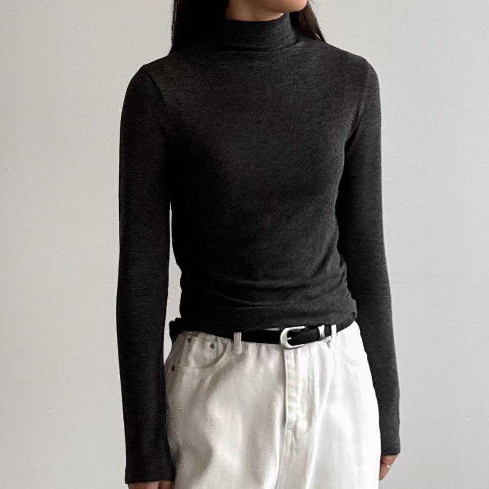 【羊毛柔軟保暖】VENUSY｜正韓🇰🇷 - 韓國東大門空運直送台灣｜安哥拉羊毛中高領上衣 打底 內搭-細節圖6