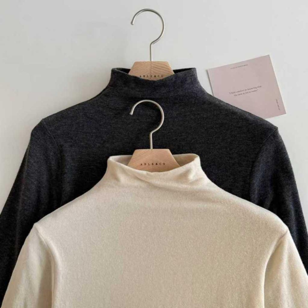 【羊毛柔軟保暖】VENUSY｜正韓🇰🇷 - 韓國東大門空運直送台灣｜安哥拉羊毛中高領上衣 打底 內搭-細節圖7