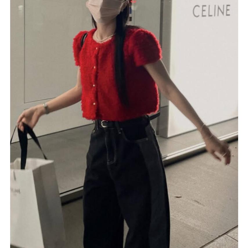 【泰迪絨×軟萌質感】VENUSY｜正韓🇰🇷 - 韓國東大門空運直送台灣｜毛絨短版短袖外套-細節圖6