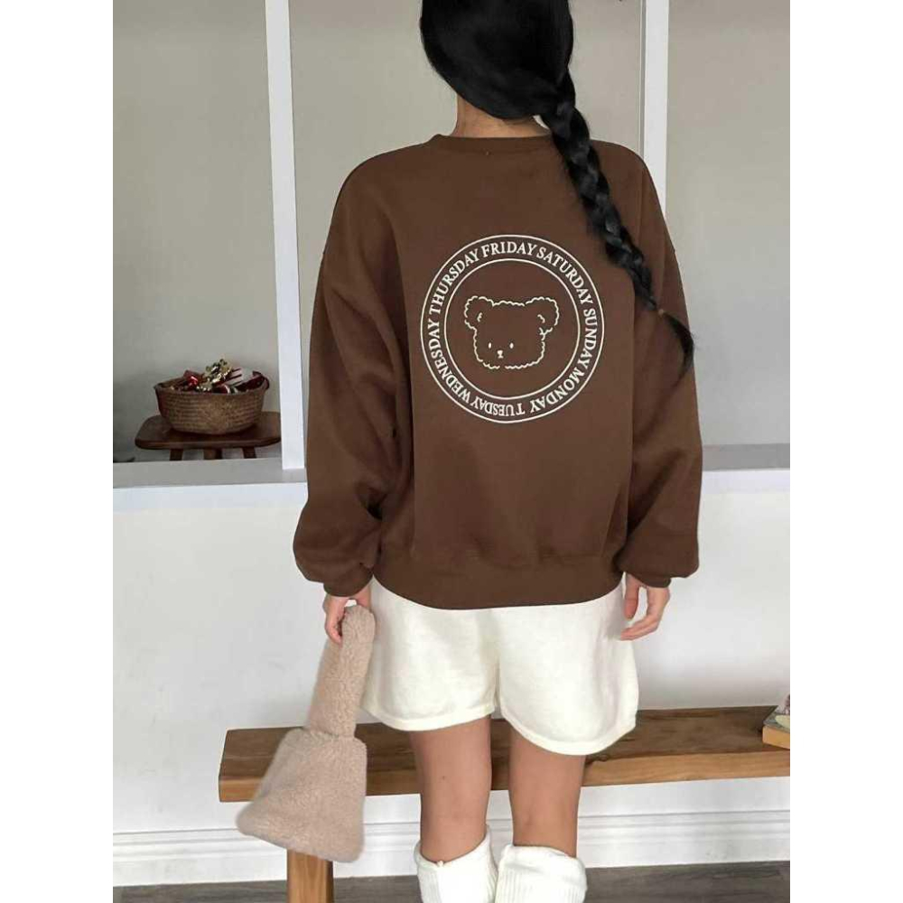 【可愛韓女】VENUSY｜正韓🇰🇷 - 韓國東大門空運直送台灣｜比熊長袖大學T-細節圖6