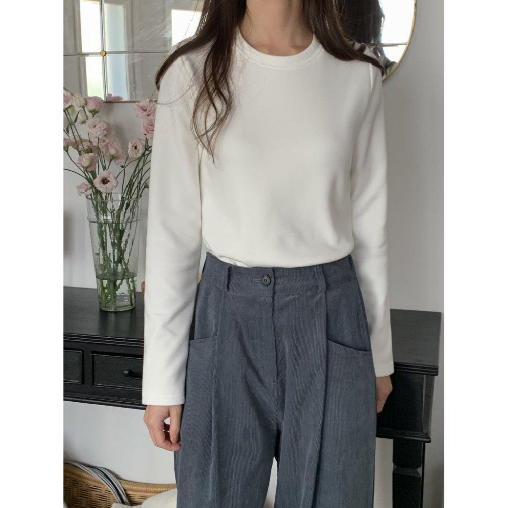 【親膚保暖】VENUSY｜正韓🇰🇷 - 韓國東大門空運直送台灣｜泰迪貂絨長袖T恤-細節圖4