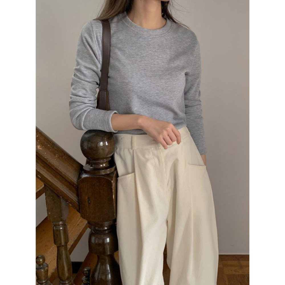 【親膚保暖】VENUSY｜正韓🇰🇷 - 韓國東大門空運直送台灣｜泰迪貂絨長袖T恤-細節圖5