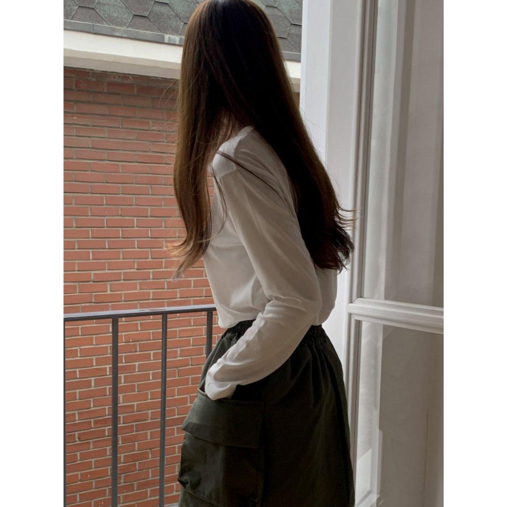 【內刷毛親膚保暖】VENUSY｜正韓🇰🇷 - 韓國東大門空運直送台灣｜圓領基本款長袖T恤 內搭 發熱衣-細節圖6