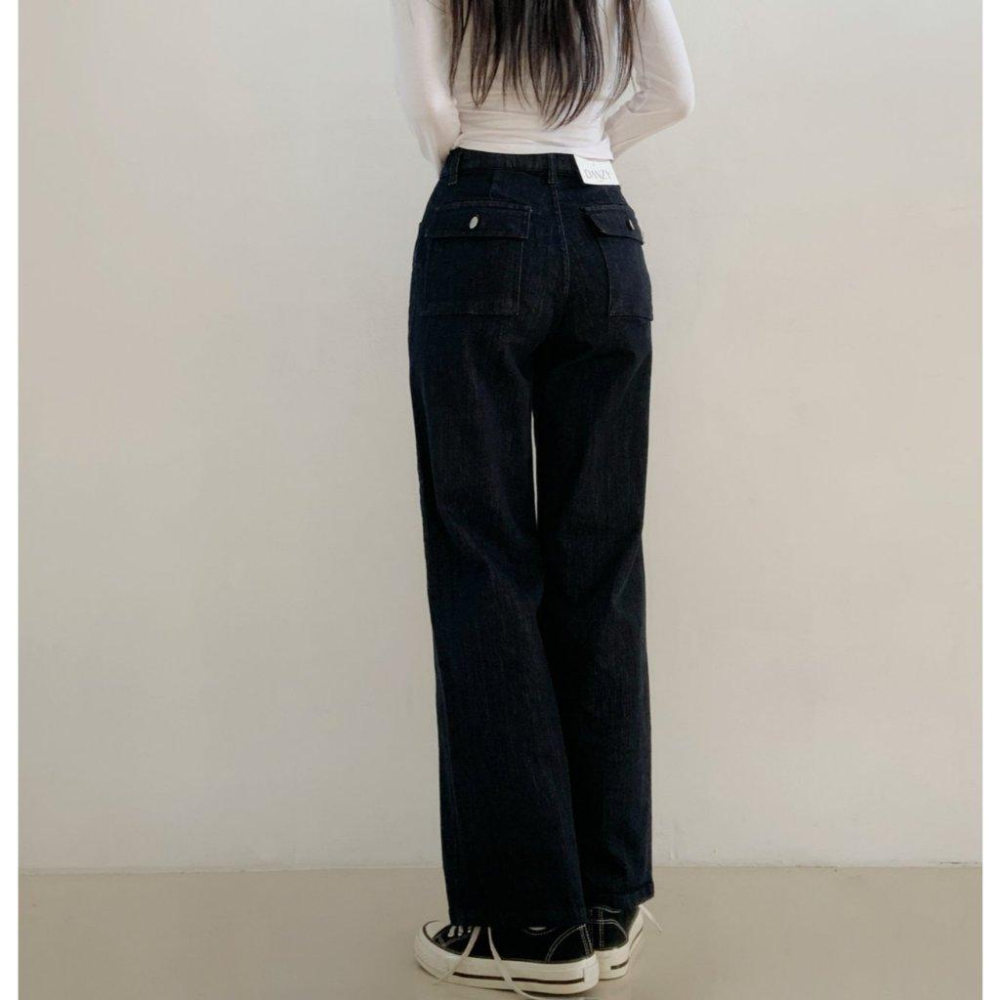 【內刷毛97%棉-顯瘦保暖】VENUSY｜正韓🇰🇷 - 韓國東大門空運直送台灣｜內刷毛不褪色直筒牛仔褲 長褲-細節圖6