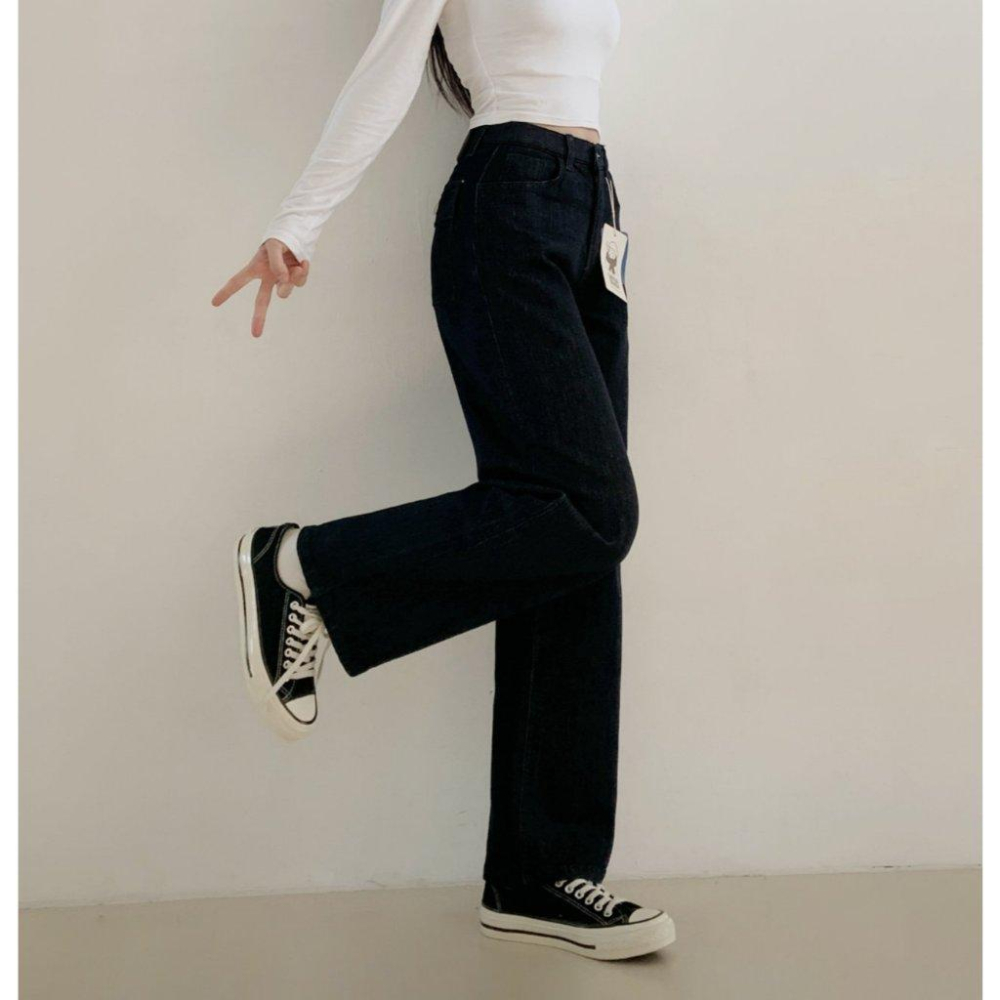 【內刷毛97%棉-顯瘦保暖】VENUSY｜正韓🇰🇷 - 韓國東大門空運直送台灣｜內刷毛不褪色直筒牛仔褲 長褲-細節圖8