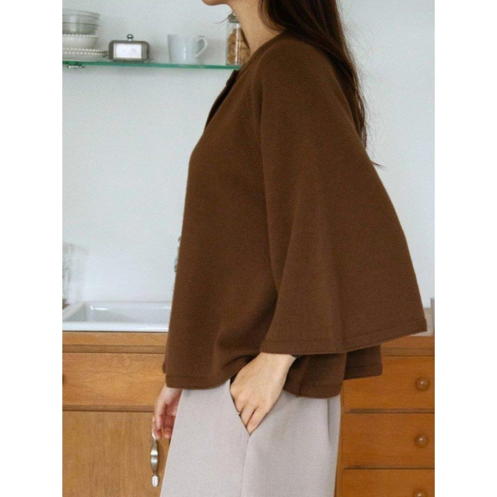 【羊毛親膚保暖】VENUSY｜正韓🇰🇷 - 韓國東大門空運直送台灣｜羊絨混紡寬袖針織外套-細節圖7