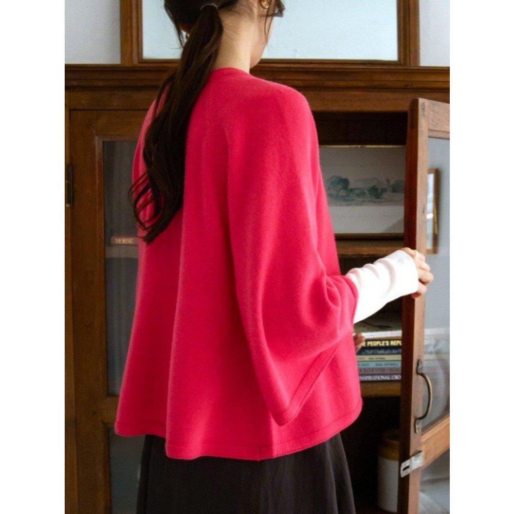 【羊毛親膚保暖】VENUSY｜正韓🇰🇷 - 韓國東大門空運直送台灣｜羊絨混紡寬袖針織外套-細節圖9