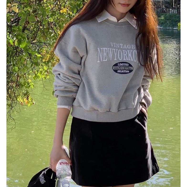 ɢɪʀʟs＇ x ᴠᴇɴᴜsʏ｜正韓🇰🇷 - 韓國東大門空運直送台灣｜復古內刷毛大學T-細節圖7